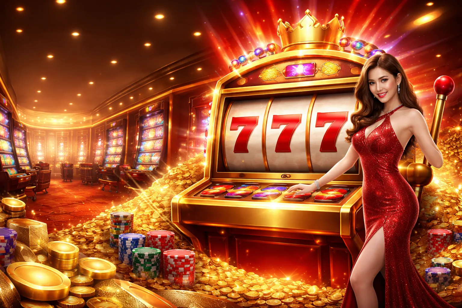Hình ảnh nổ hũ dagac3 nhà cái với các biểu tượng slot game vàng rực rỡ và tiền thưởng lớn